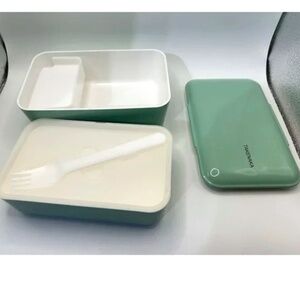 Takenaka Japanese 2 Layer Bento Lunch Box with Fork Dishwasher & Microwave Safe